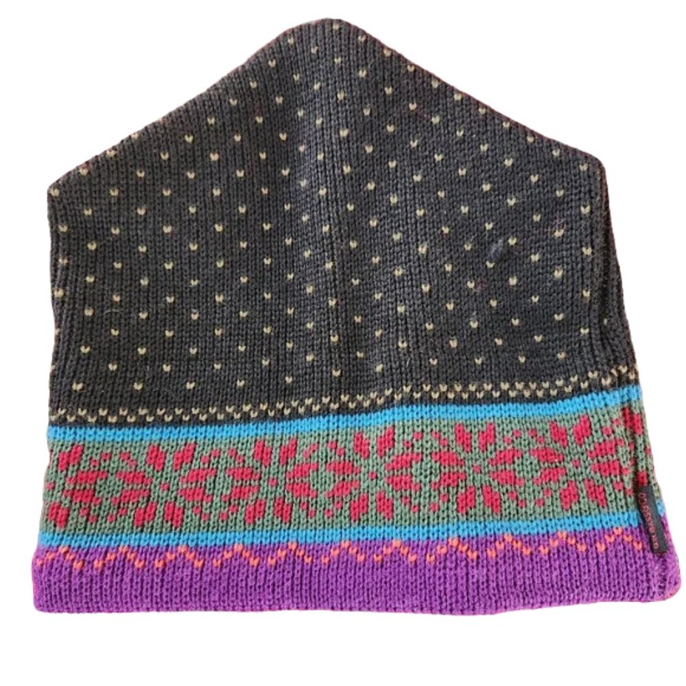 GH Bass knit ski hat black purple wool